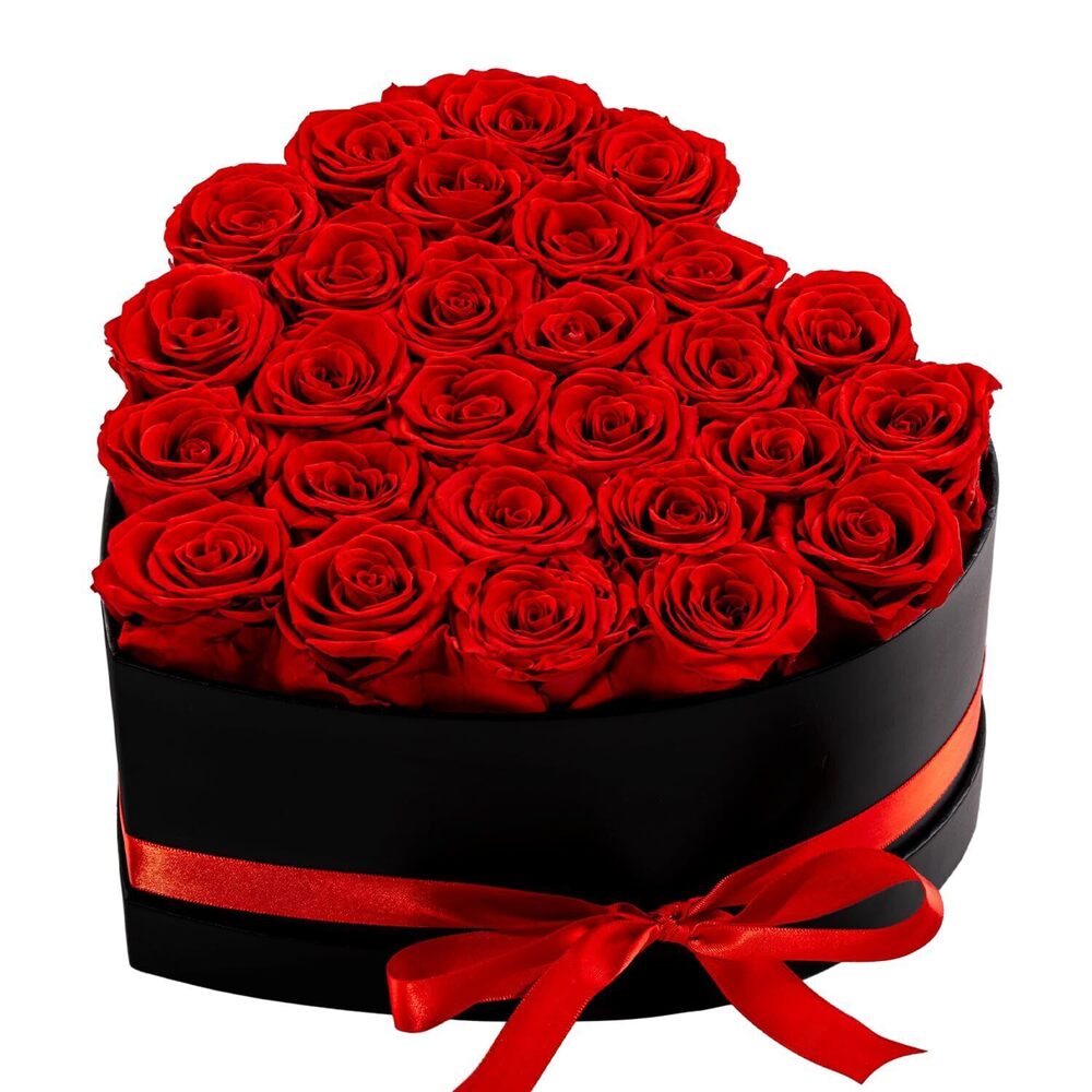 3090 27 Forver Preserved Flowers in a Heart Box, Flowers for Her,Eternal